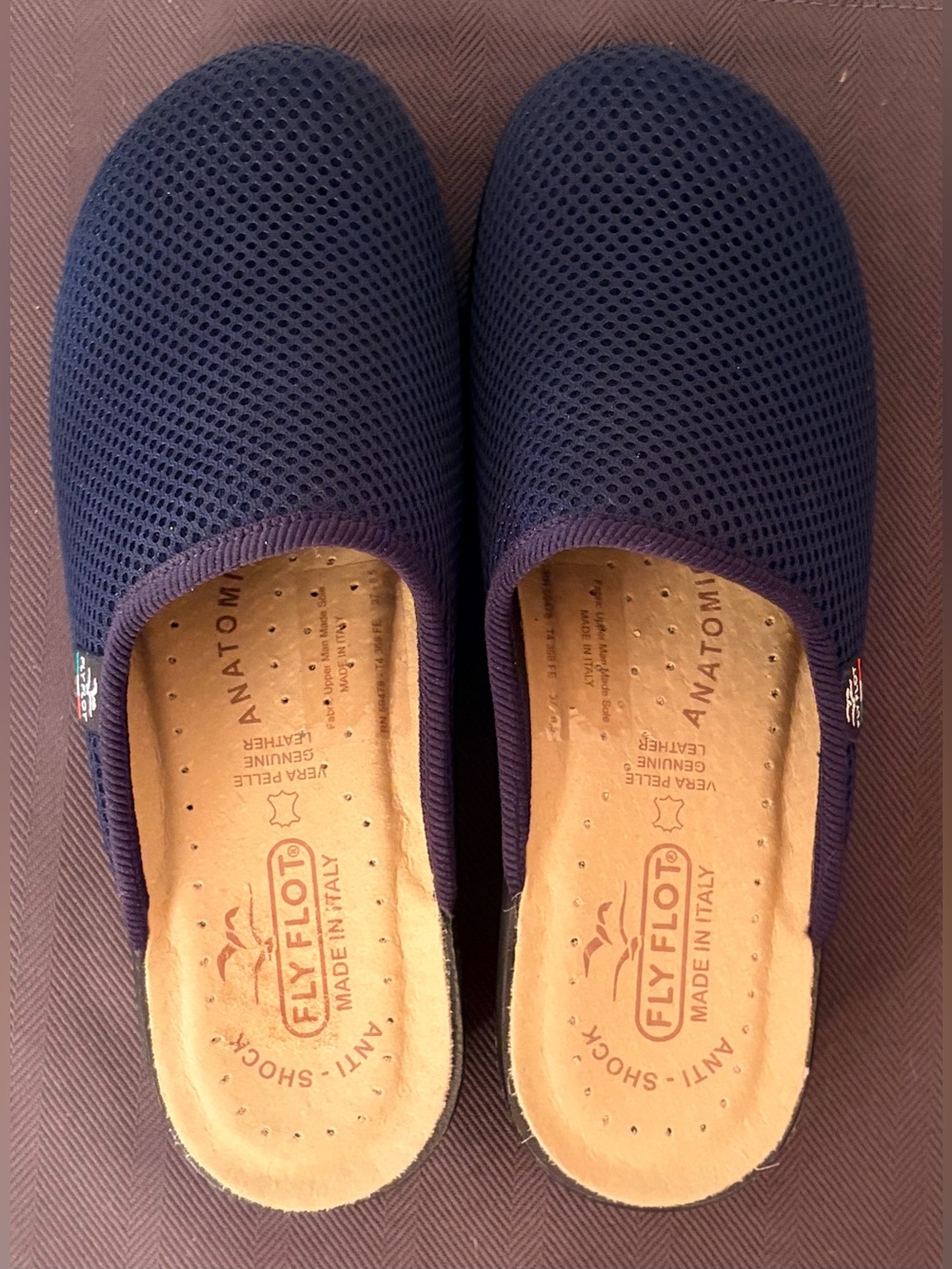 Fly Flot Women's Slip On Mules Size EU37 US 6.5 Blue Mesh Clogs Anti-Shock Italy - Picture 8 of 14